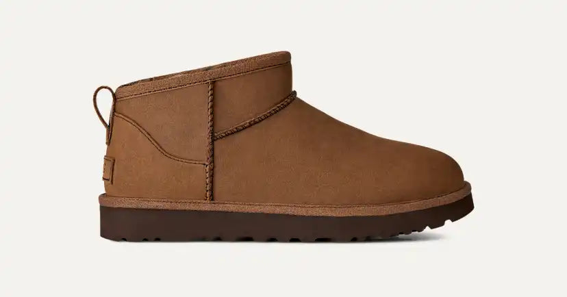 Femme Botte Classic Ultra Mini en nubuck - DARK CHESTNUT