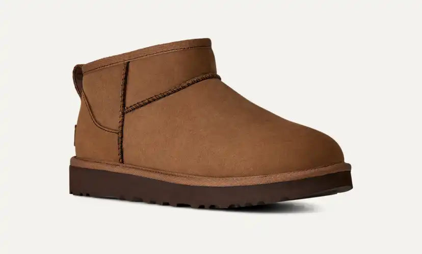 Femme Botte Classic Ultra Mini en nubuck - DARK CHESTNUT