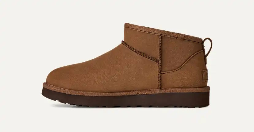 Femme Botte Classic Ultra Mini en nubuck - DARK CHESTNUT