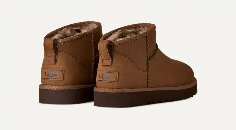 Femme Botte Classic Ultra Mini en nubuck - DARK CHESTNUT