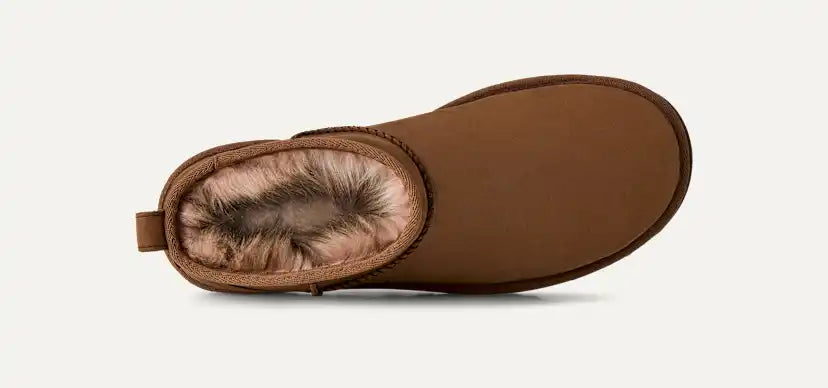 Femme Botte Classic Ultra Mini en nubuck - DARK CHESTNUT