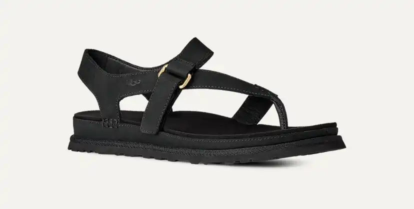 Femme Sandale GoldenGaze Toe Post - BLACK