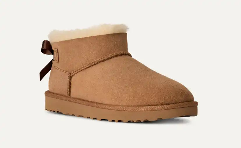 Femme Botte Ultra Mini Bailey Bow - CHESTNUT