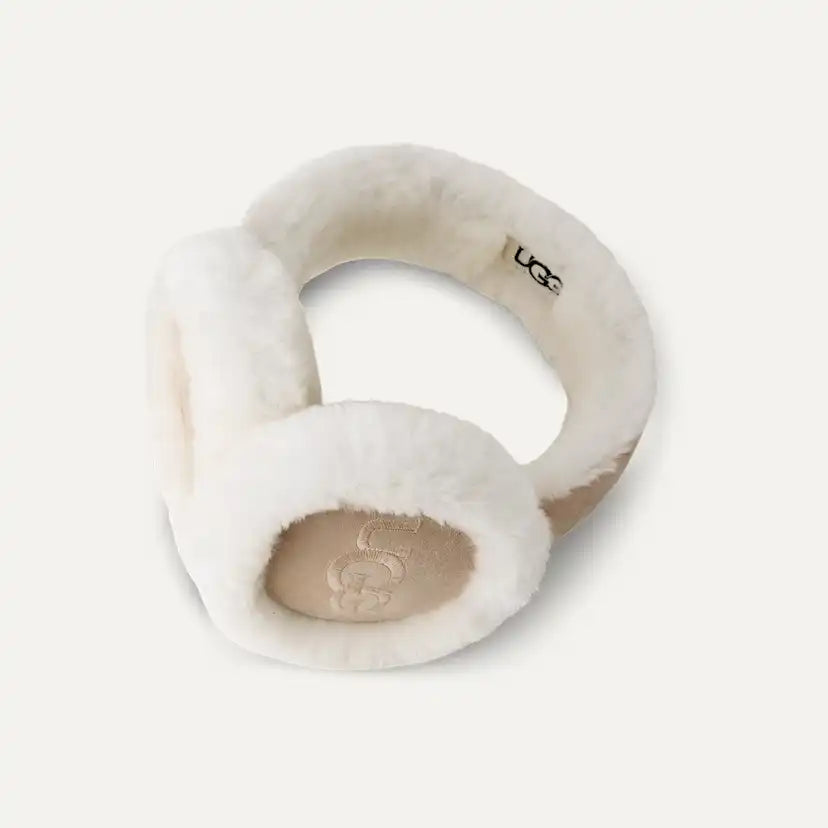 Femme Cache-oreilles brodé en peau de mouton